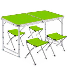Складной стол для пикника Folding Table 120х60см + 4 стула зеленый